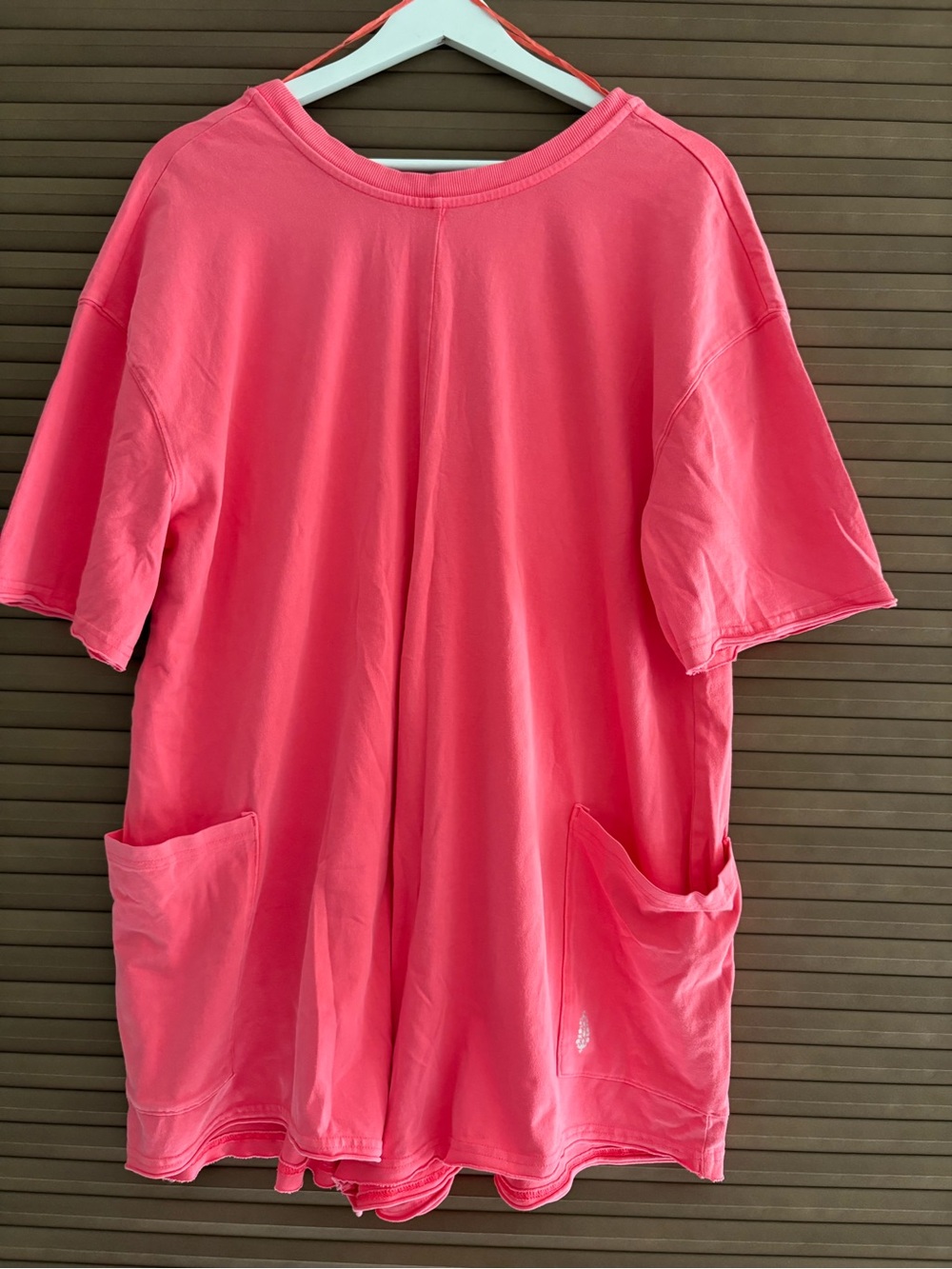 NWOT FP Movement by Free People Coral Salmon Short-Sleeve Romper with Pockets